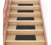 vidaXL Alfombrilla Autoadhesiva de Escalera Rectangular Estera 15 uds Color Antracita,  Azul,  Crema y mas