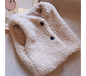 Autumn Winter Baby Lamb Wool Plus Velvet Waistcoat Girls Boys Plush Vest Single Breasted V Neck Child Warm Fashion Warm Coat