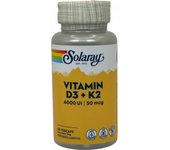 Vitaminas D3 & K2 (Menaquinone-7) 60 VegCaps. de Solaray