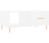 vidaXL Mesa de centro madera contrachapada 90x50x40 cm Blanco, Negro, Blanco brillante Mesita de Salón o Comedor o Auxiliar Mesa de Café Meuble Salón