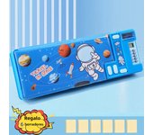 Cartoon Calculator Multifunctional Pencil Case Elementary Students Large Capacity Stationery Box Double-layer Double Opening