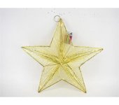 Gerimport Estrella Navidad con Luz Dorada 15leds 40cm - Decoración Navideña