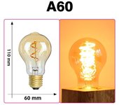 2PCS/Lot Retro Edison LED Light Bulb E14 E27 Vintage LED Bulb 220V 4W C35 A60 T45 ST64 G80 G95 G125 Led Lighting Edison Lamp