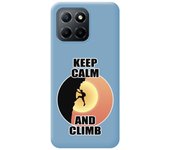 Funda Silicona Líquida Azul para Huawei Honor X8 5G diseño Hombre Escalada Dibujos