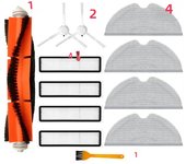 Main Brush For Xiaomi Dreame D9 Dreame Bot L10 Pro Vacuum Cleaner Parts Side Brush HEPA Filter Mop Main Brush Spare Parts