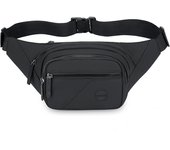 Bolso Cruzado para hombres,riñonera con 4 bolsos con Cremallera, senderismo, Correr, ciclismo, Correr, Negro
