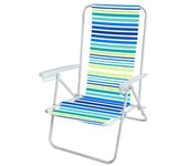 Maxia Market Silla de playa plegable con reposabrazos de Plástico Estructura Metal Cayo ancho de exteriores