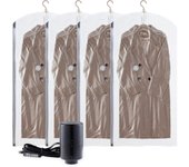 Bolsas de almacenamiento al vacío colgantes con bomba de Aire Eléctrica, 6 Bolsas Cortas selladoras al vacío para Ropa, Bolsas Espaciales para Abrigos, organizadores de Armario