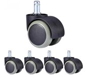 5 ruedas para silla de oficina de 2 pulgadas, 50 kg, ruedas giratorias silenciosas de 360 ​​grados, ruedas de repuesto para pies de muebles, ruedas de goma