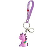 AUTOZOCO Llavero unicornio con colgante love (Morado)
