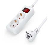 LIYSET Regleta alargador de 2/3/4/5/6 enchufes con cable de 1.5/3/5 metros e interruptor. Color Blanco