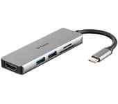 D-Link DUB-M530 - USB 3.0 (3.1 Gen 1) Type-C Aluminio, Negro