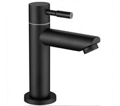 SOMY Grifo para lavabo de encimera de enfriamiento único de acero inoxidable 304, grifo para lavabo de baño doméstico, manguera de entrada de agua de 60 cm, negro SY