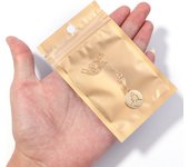 20-50pcs/lot Gold Aluminum Foil Self Sealing Bag Frosted Surface Zip Packing Bags Jewelry Storage Package Bag Gift Packing Pouch