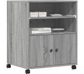 vidaXL Soporte para impresora con ruedas 60x48x74 cm mesa de impresora Color Blanco,  Gris hormigón,  Gris sonoma y mas