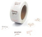 500Pcs/Roll Rose Golden Thank You Decorative Sticker Perfect for Party Gifts Envelopes&Business Packaging Labels