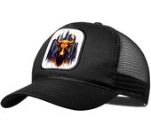 MERCHANDMANIA GORRA NEGRA CON REJILLA toro wall street bolsa mercados inversion Maximus moda deporte