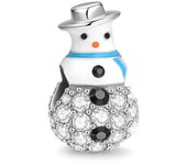 New 925 Sterling Silvering Christmas Snowflake Charm of ley 925 Chain Beaded Fit Original Pandora Bracelet DIY Ladies Jewelry