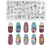 Peach Heart Nail Art Stamping Plate Sculpture Angel Flower Image Template Halloween Valentine's day Nail Art Manicure Tool
