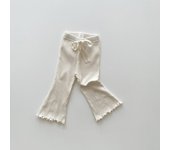 Children's Pants Girls Solid Elasticity Leggings Cotton Ruffle Trousers 3-9 Years Kids Pants Toddler Girls flared Pant