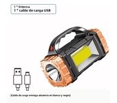 High Power Rechargeable LED Flashlight Multifunctional Portable Light with Side Light Waterproof Multiple Lighting Modes