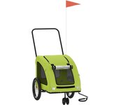 vidaXL Remolque de bicicleta mascotas hierro tela Oxford Color Amarillo,  Azul,  Gris y mas