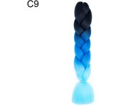 24Inch Synthetic Braiding Hair Extension Ombre Color Rainbow DIY Jumbo Hair Pink Red Blue Hairstyle for Women