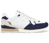 Pepe Jeans | Zapatillas de piel Brit Ivy blanco, marino