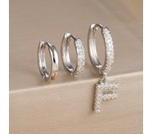 3PCS A-Z Letters Hoop Earrings Set For Women Fashion Stainless Steel Alphabet Huggie Cartilage Earring Piercing Jewelry Aretes
