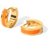 New Colorful Enamel Small Size Huggie Hoop Earrings 2023 Gold Plated Stylish Charm Fashion Waterproof Jewelry Women