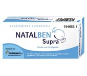Italfarmaco NATALBEN Supra 30 Cápsulas para Embarazo - Nutrientes Adaptados y Cubre Necesidades del Crecimiento Fetal