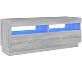 vidaXL Mueble de TV con luces LED 100x35x40 cm, Mueble de Salon, Mueble TV, Mueble TV salon, Mesa de TV, Mueble tele