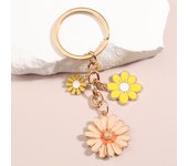 Cute Enamel Keychain Sunflower Key Ring Chrysanthemum Key Chains Souvenir Gifts For Women Girls Handbag Accessorie DIY Jewelry