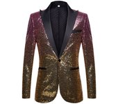 Men's 2024 Gradual Sequin Suit Jacket Handsome Fashion Costume for Annual Show Singer Stage Top De Luxe