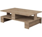 Buyqualia Mesa de Centro Auxiliar, Mesa Cafe, Fija, con Espacio para Almacenamiento (Alto 28 / Ancho 50 / Largo 80) en Color Blanco y Safir