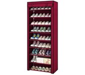 LUTODY - Organizador de zapatos de tela textil Zapatero auxiliar compacto de varios niveles, vertical, tubo de metal plegable - Vestidor portátil para recibidor, entrada, sala de estar, salón - Ligero y resistente