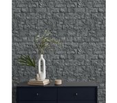 Muestra DIN A4 de Papel pintado vinílico lavable muro de ladrillos en piedra natural con textura en relieve - Zion Fortress 682654 de GAULAN
