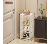 1pc Household Shoe Storage Rack, Multi-Layer Doorstep Shoe Storage Rack, Shoe Cabinet, Easy to Install, Household Items white