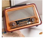 Radio Bluetooth de madera clásica - Altavoz inalámbrico, compatible con USB/TF/AUX
