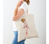 Cartoon Ballet Girl Printed Shoulder Bag Women Cute Supermarket Shopper Shopping Bags Ladies Eco Casual Tote Bag Canvas Handbags