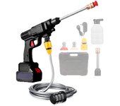Vicyol S&D Pistola de Alta Presión Inalámbrica 25V MAX 430 PSI con Batería Recargable 15000mah y Accesorios para Limpieza de Coche, Jardín y Terraza