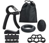 5pcs/Set Fitness Hand Grip Set Adjustable Power Strength Finger Trainer Forearm Muscle Workout Grip Ring Exerciser Gripper Ball