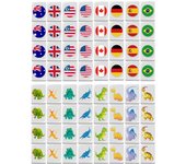 64 Blocks Tiktok Seaside Escape Mahjong Tile Game with Pattern of Flag Ball 1/2 Players Funny Parent Child Party Game Toy Gift ﻿