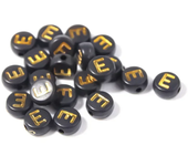 100-500PCS Acrylic Black Gold Color A-Z 26 Letter Beads Round Shape Alphabe Beads for Jewelry Making DIY Bracelet Accessories