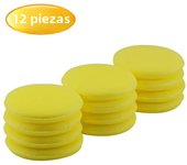 12Pcs Round Car Waxing Polish Wax Foam Sponge High Density Applicator Pads Cleaning Sponge Auto Detail Washing Car Cleaning Tool
