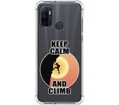 Tumundosmartphone Funda Silicona Antigolpes para Oppo A53 / A53s diseño Hombre Escalada Dibujos