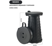 taburete telescópico plegable portátil, silla ligera de plástico para cola de Metro, Camping al aire libre, pesca con bolsa de transporte