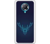 Funda compatible con Pocophone F2 - Be Unique Funda Gel reno azul geométrico