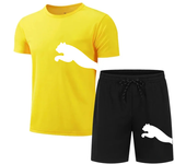 Men's casual fashion Summer mesh suit Men's quick drying Breathable sports suit Short sleeve T-shirt suit men's jogging suit