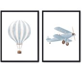 Set de 2 cuadros calidad premium con marco de madera - 30x40 cm o 50x70 cm - POSTER LAB